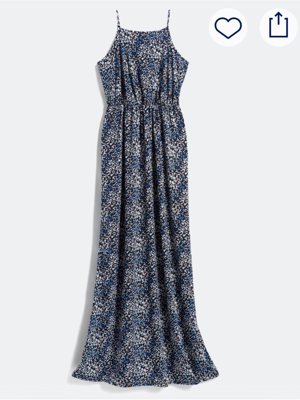 Kaileigh Black and Blue Patterned Maxi Dress